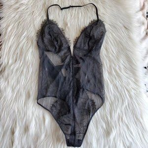 Victoria's Secret Black Lace Bodysuit Lingerie